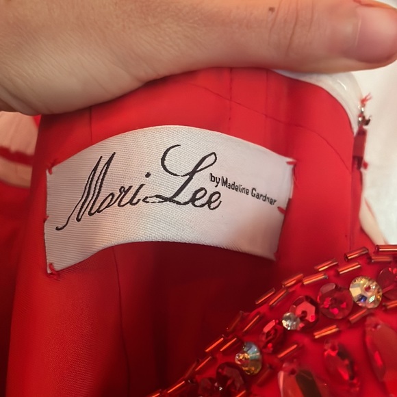 MoriLee Red Beaded Gown - Picture 5 of 5